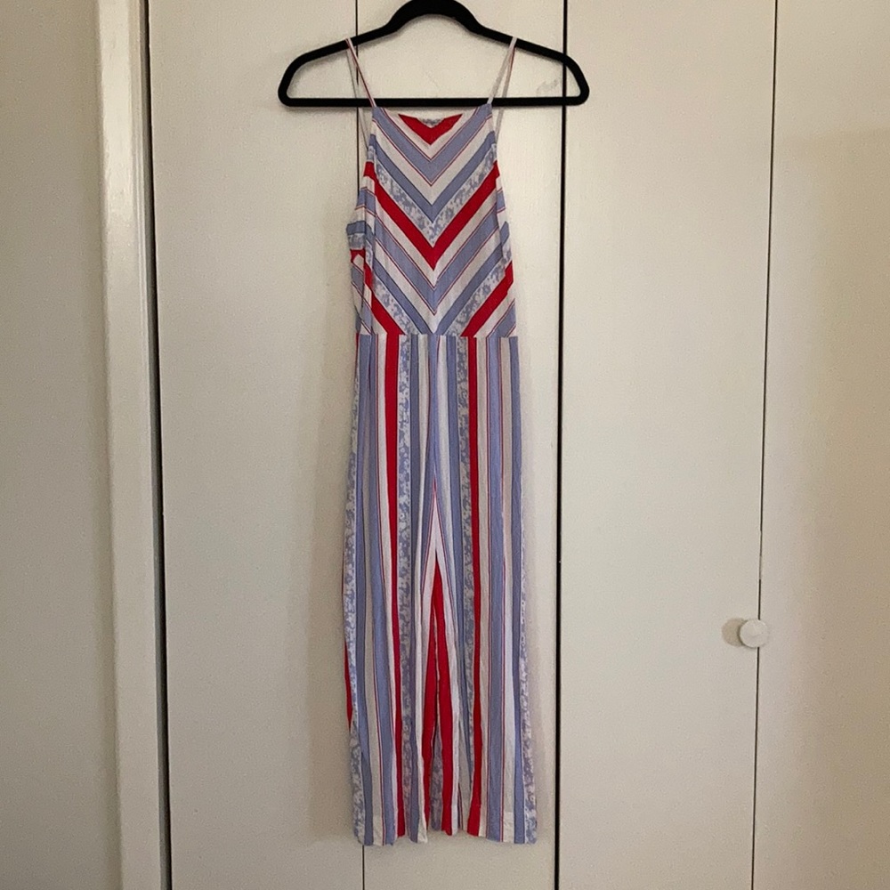 Express striped midi romper